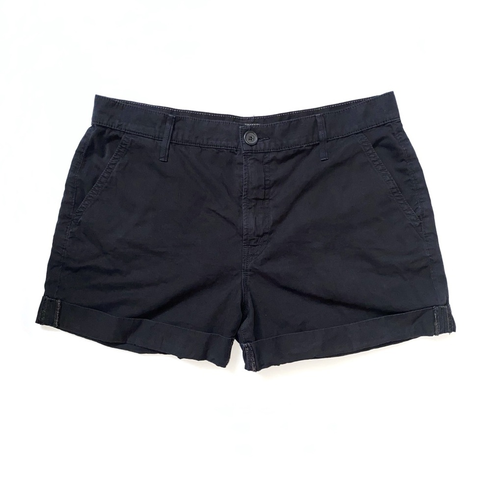 MOTHER ON THE ISLAND BLACK FOLDED HEM THE GREASER PREP SHORTS